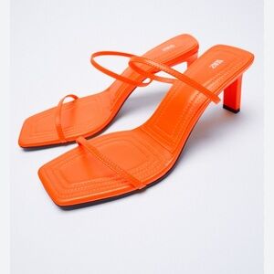 Zara Women's Square Toe Strappy Sandal Heels
